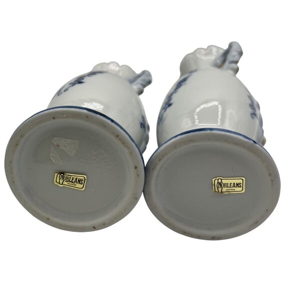 Vintage 1960s Norleans 2 Victorian Style Porcelain Figurine Vases Made In Japan - Picture 7 of 15